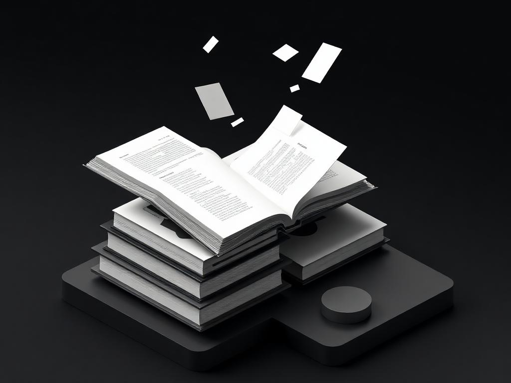 Ilustração editorial em preto e branco representando a Quantum Editora
